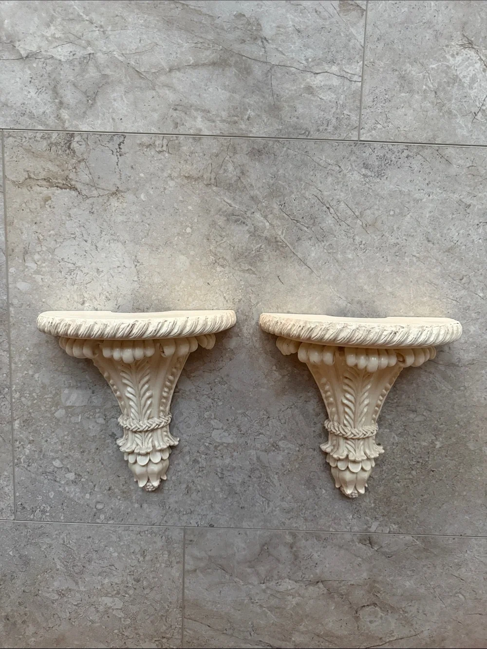 Vintage Resin Ornate Corbel Shelf Set of 2